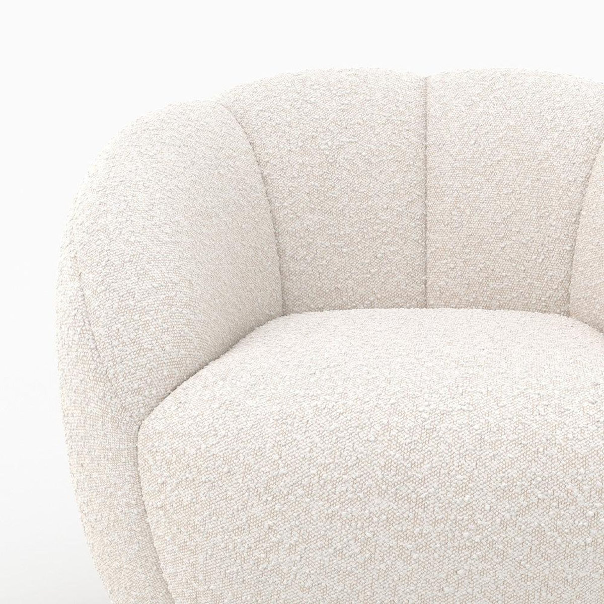 Rendez vous déco Fauteuil en tissu bouclé blanc-Ysé