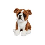 Anima Peluche Boxer Assis Réaliste de 30 Centimètres - Compagnon Idéal pour les Enfants