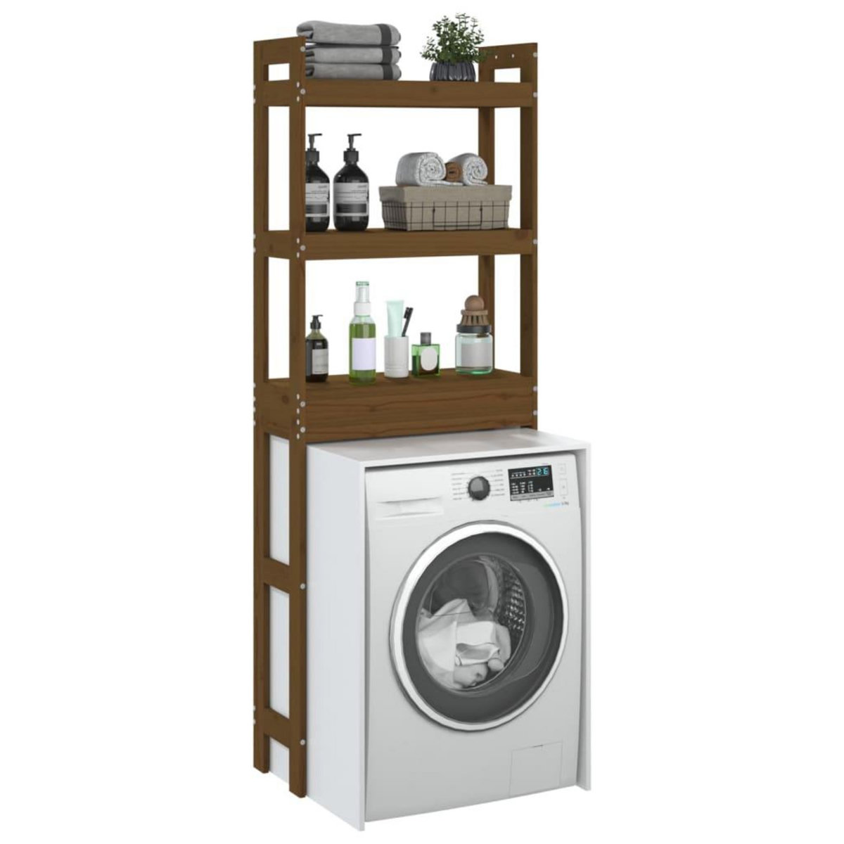 VIDAXL Etagere de toilette Marron miel 63x26x171 cm Bois de pin massif