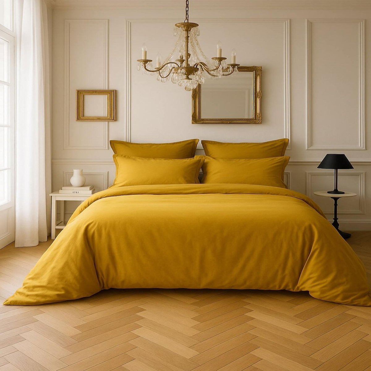 BATON ROUGE Housse de couette 100% satin de coton 105 fils uni