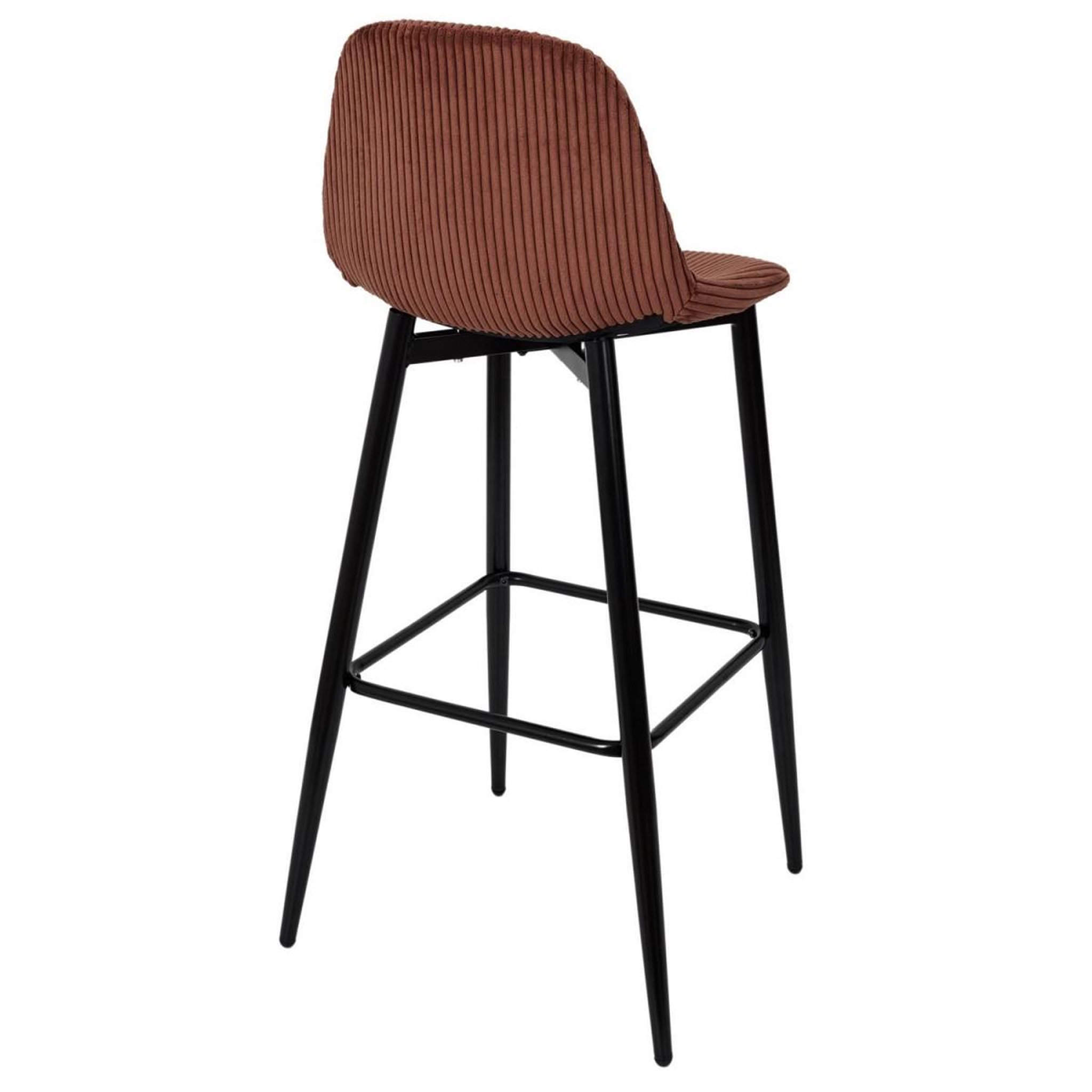 Voir la diapositive 6 : The Home Deco Factory Lot de 2 chaises de bar côtelé  scott  100cm terracotta