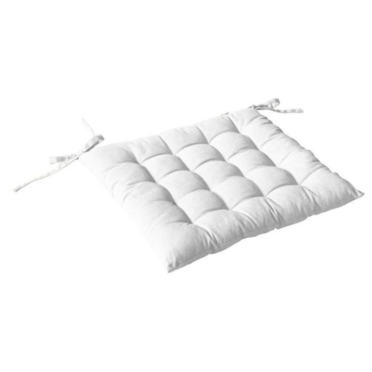 Paris Prix Galette de Chaise Piquée Uni  Panama  38x38cm Blanc