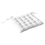 Paris Prix Galette de Chaise Piquée Uni  Panama  38x38cm Blanc