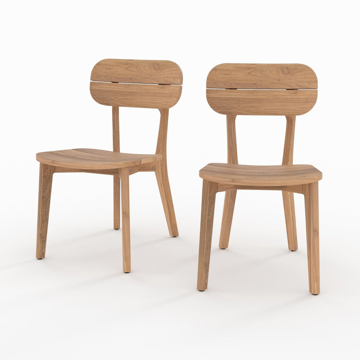 Rendez vous déco Lot de 2 chaises de jardin en bois de teck recyclé-Azia
