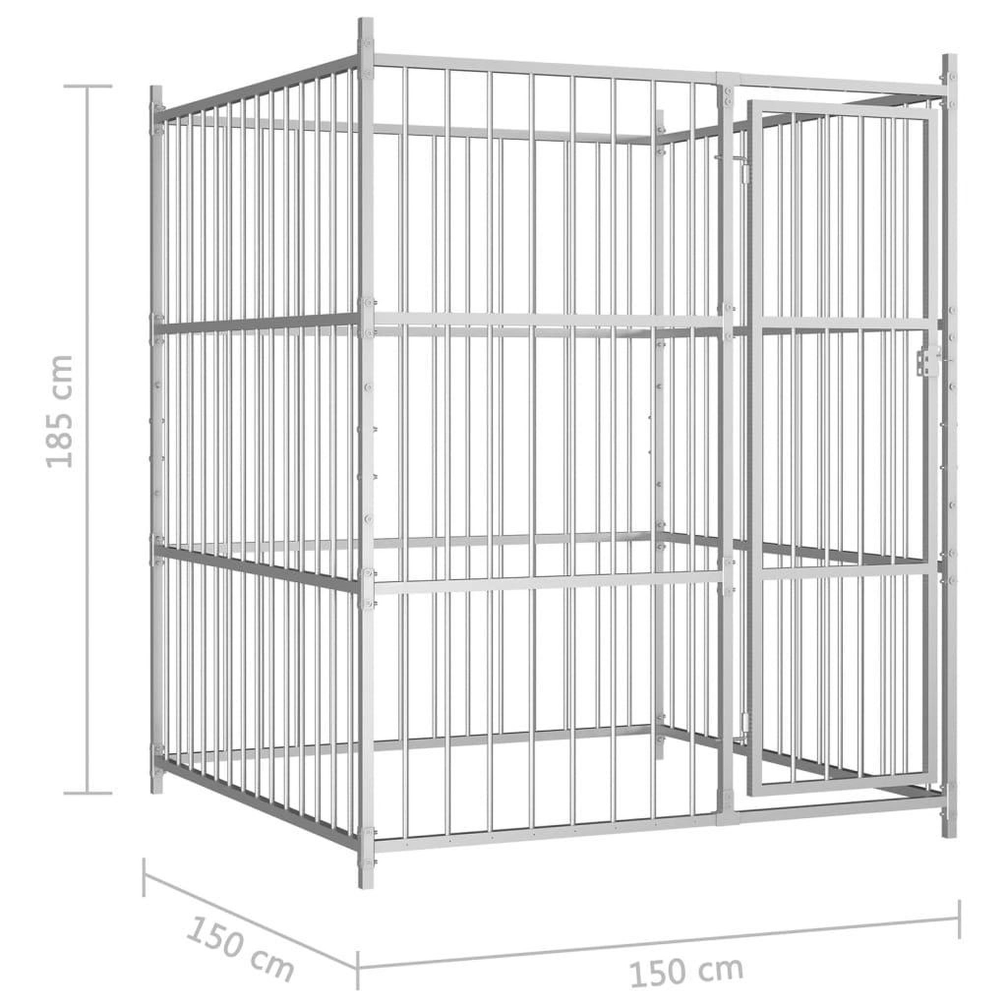 Voir la diapositive 5 : VIDAXL Chenil d'exterieur pour chiens 150 x 150 x 185 cm
