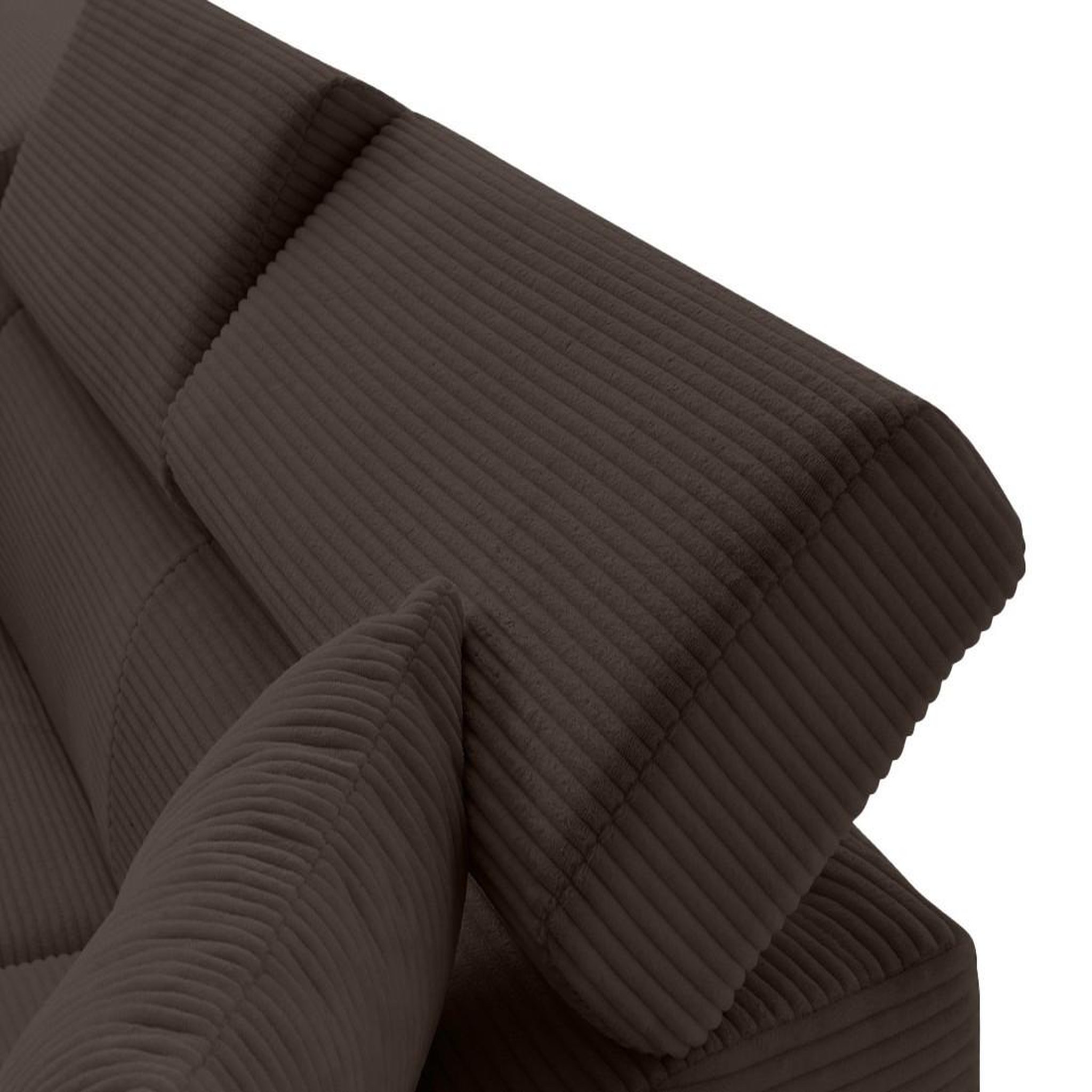 Voir la diapositive 5 : BEST MOBILIER Lisbona - canapé d'angle gauche 5 places convertible avec têtières en velours côtelé