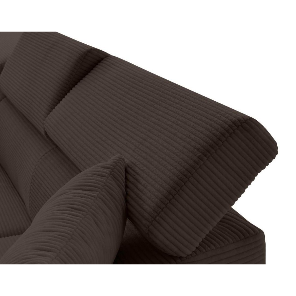 BEST MOBILIER Lisbona - canapé d'angle gauche 5 places convertible avec têtières en velours côtelé