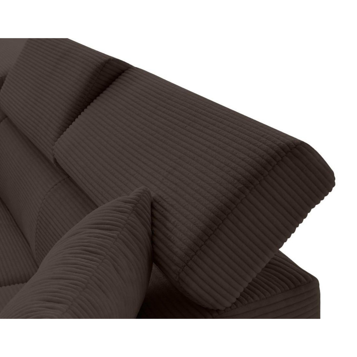 BEST MOBILIER Lisbona - canapé d'angle gauche 5 places convertible avec têtières en velours côtelé