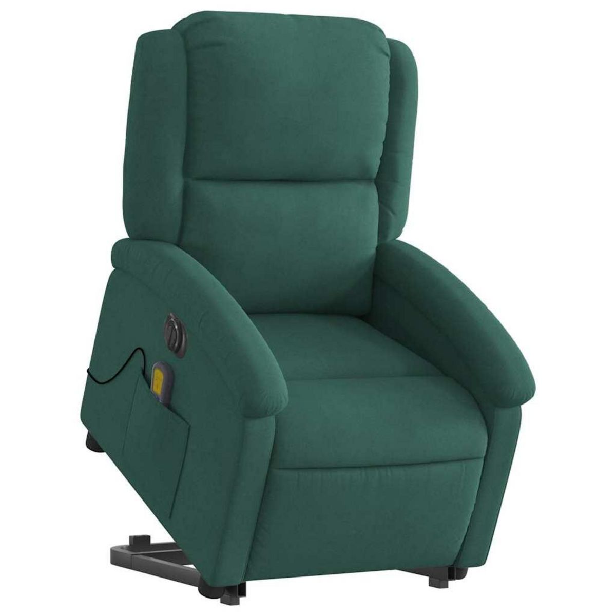 VIDAXL Fauteuil inclinable de massage electrique vert fonce velours