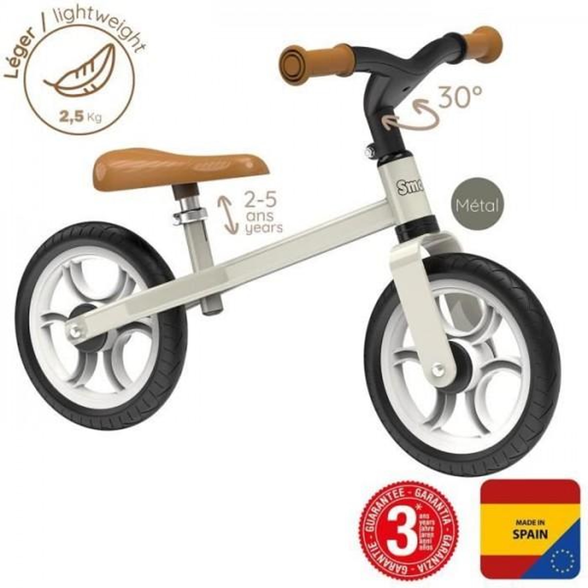 Voir la diapositive 2 : SMOBY Draisienne Velo  - SMOBY - First Bike - Ultra légere - Réglable - Mixte