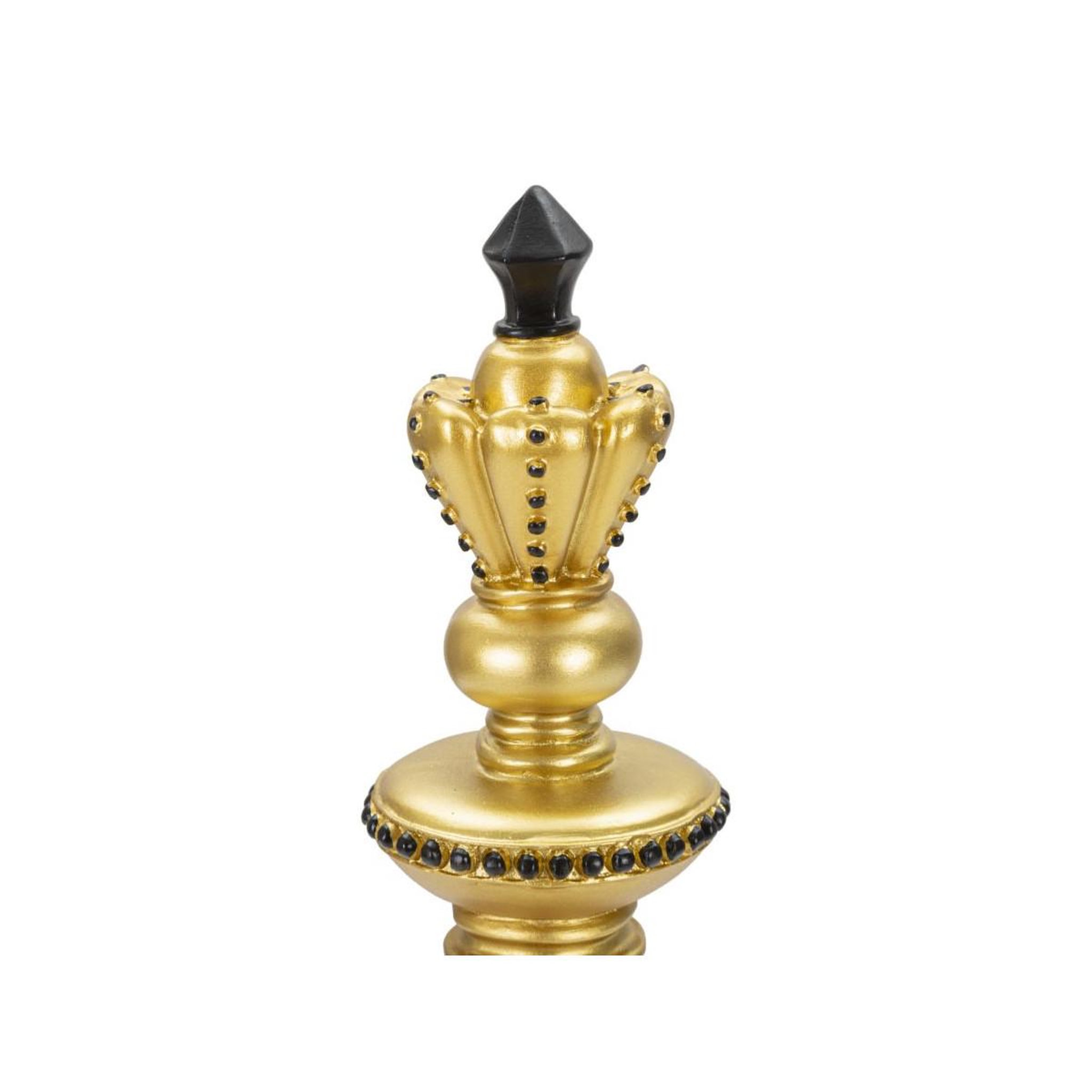 Voir la diapositive 3 : Paris Prix Pièce d'échec déco en résine  roi  32cm or