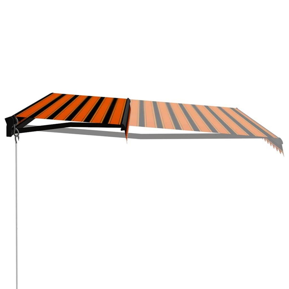 VIDAXL Auvent manuel retractable avec LED 450x300 cm Orange et marron