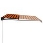Voir la diapositive 3 : VIDAXL Auvent manuel retractable avec LED 450x300 cm Orange et marron