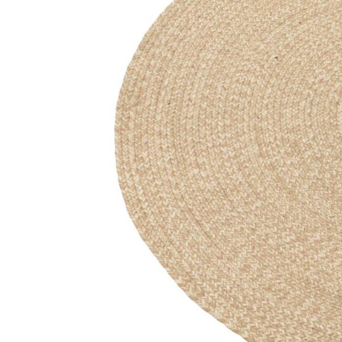 Paris Prix Tapis Rond Bohème  Miami  120cm Naturel & Blanc