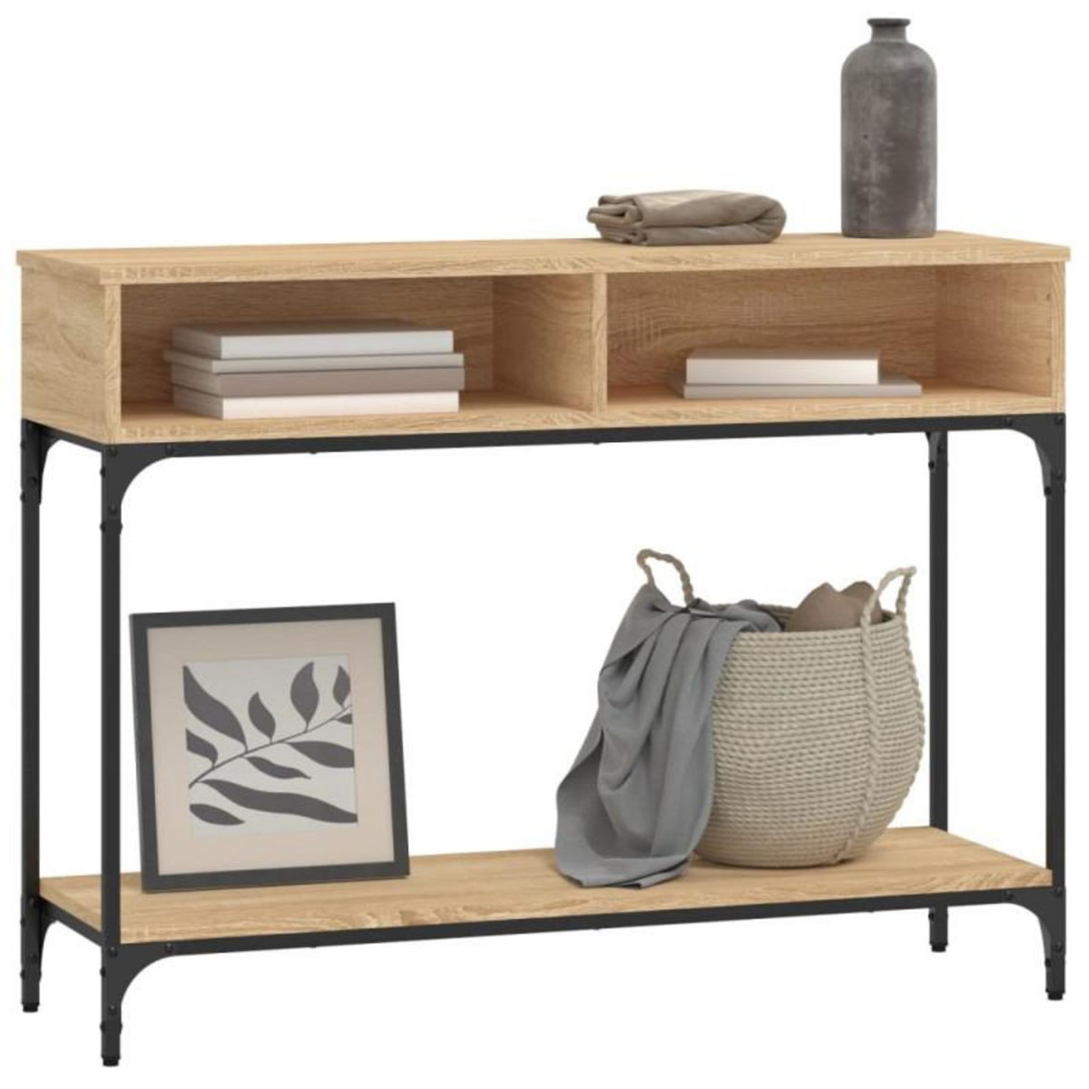 VIDAXL Table console chêne sonoma 100x30,5x75 cm bois d ingénierie