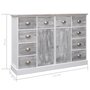Voir la diapositive 6 : VIDAXL Buffet avec 10 tiroirs Gris 113x30x79 cm Bois