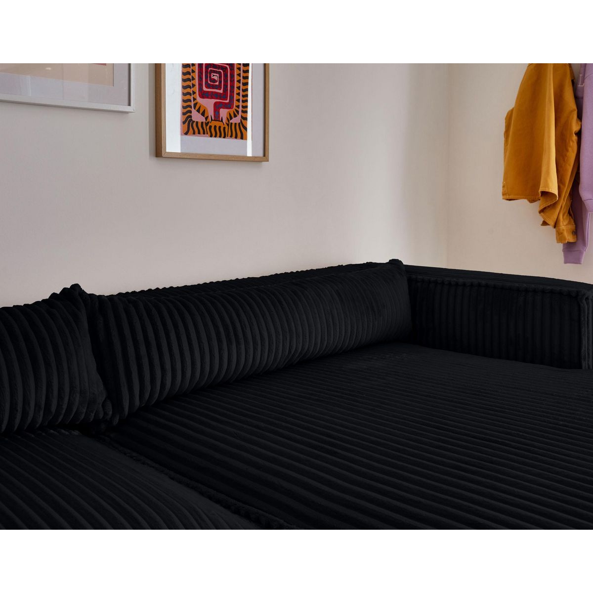 LISA DESIGN Ela - canapé d'angle droit - 4 places - en velours côtelé grosses côtes