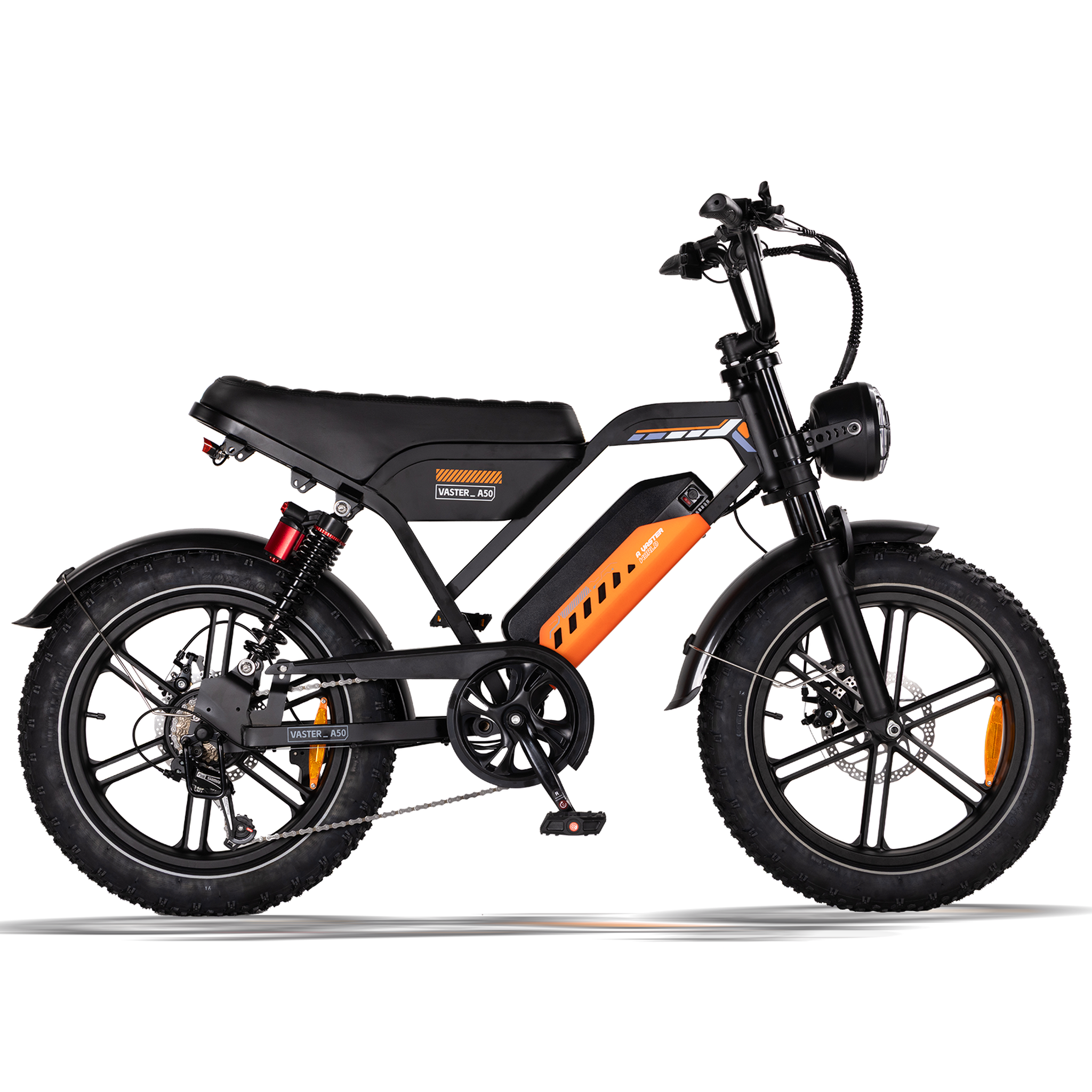 AVDL Vélo électrique à gros pneus avdl a50, batterie 48 v 18 ah, pneus 20 pouces, 7 vitesses, noir