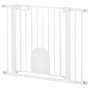 Voir la diapositive 5 : PAWHUT Barrière de sécurité chien H.76 cm - porte verrouillable - fixation par pression 75-103 cm - acier ABS blanc