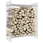 VIDAXL Portant de bois chauffage Transparent 80x35x100 cm Verre trempe