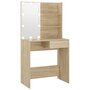 Voir la diapositive 2 : VIDAXL Coiffeuse avec LED chene sonoma 74,5x40x141cm bois d'ingenierie