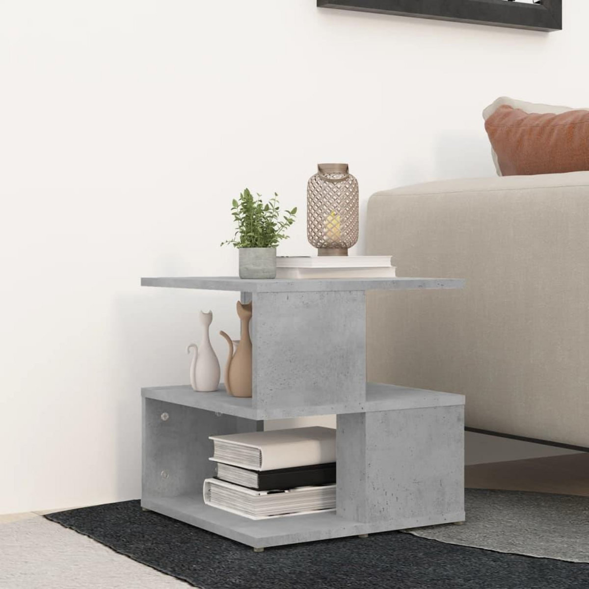 VIDAXL Table d'appoint Gris beton 40x40x40 cm Agglomere