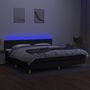 Voir la diapositive 4 : VIDAXL Sommier a lattes de lit et matelas et LED Noir 200x200 cm Tissu