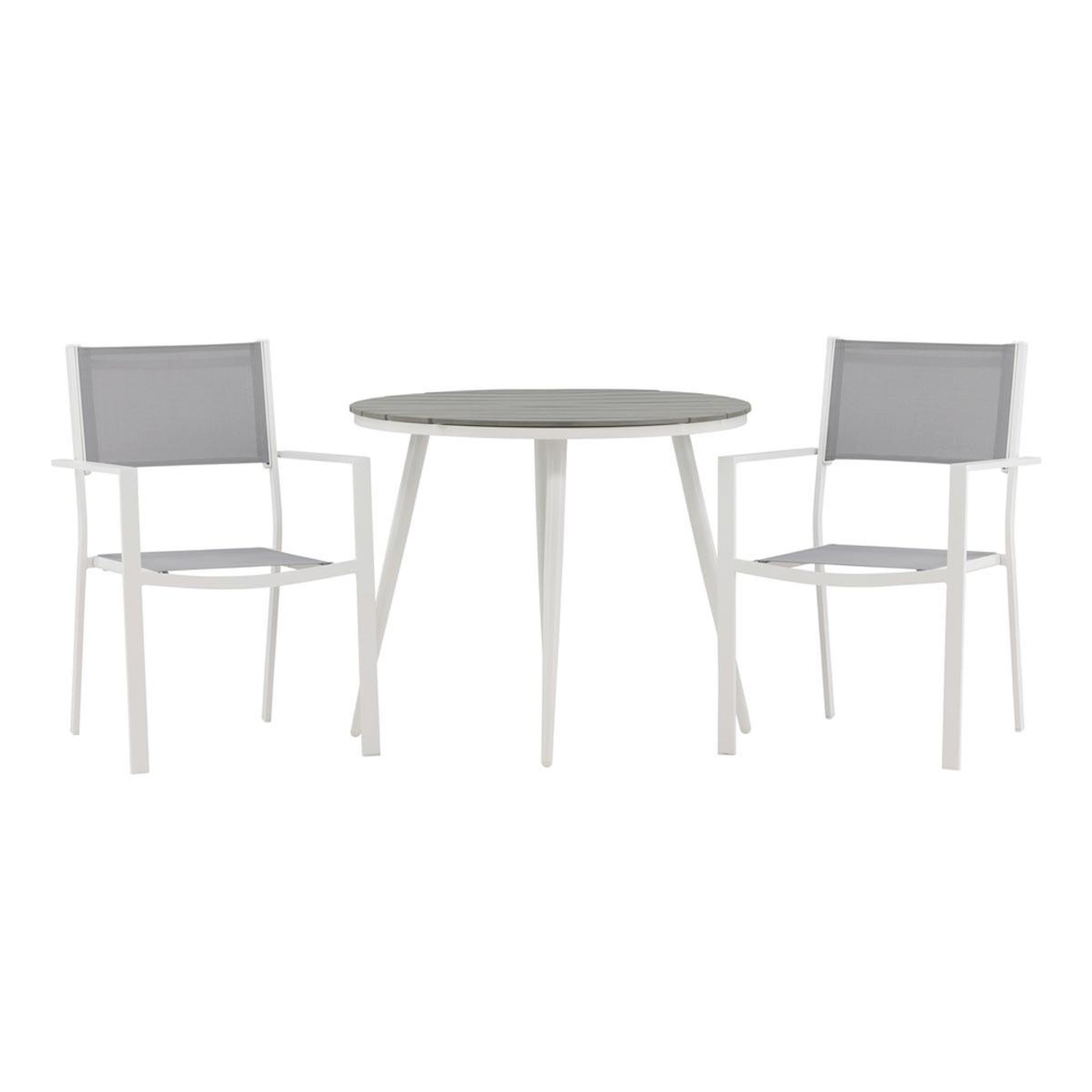 Paris Prix Ensemble Table de Jardin & 2 Chaises  Break & Copacabana  90cm Gris