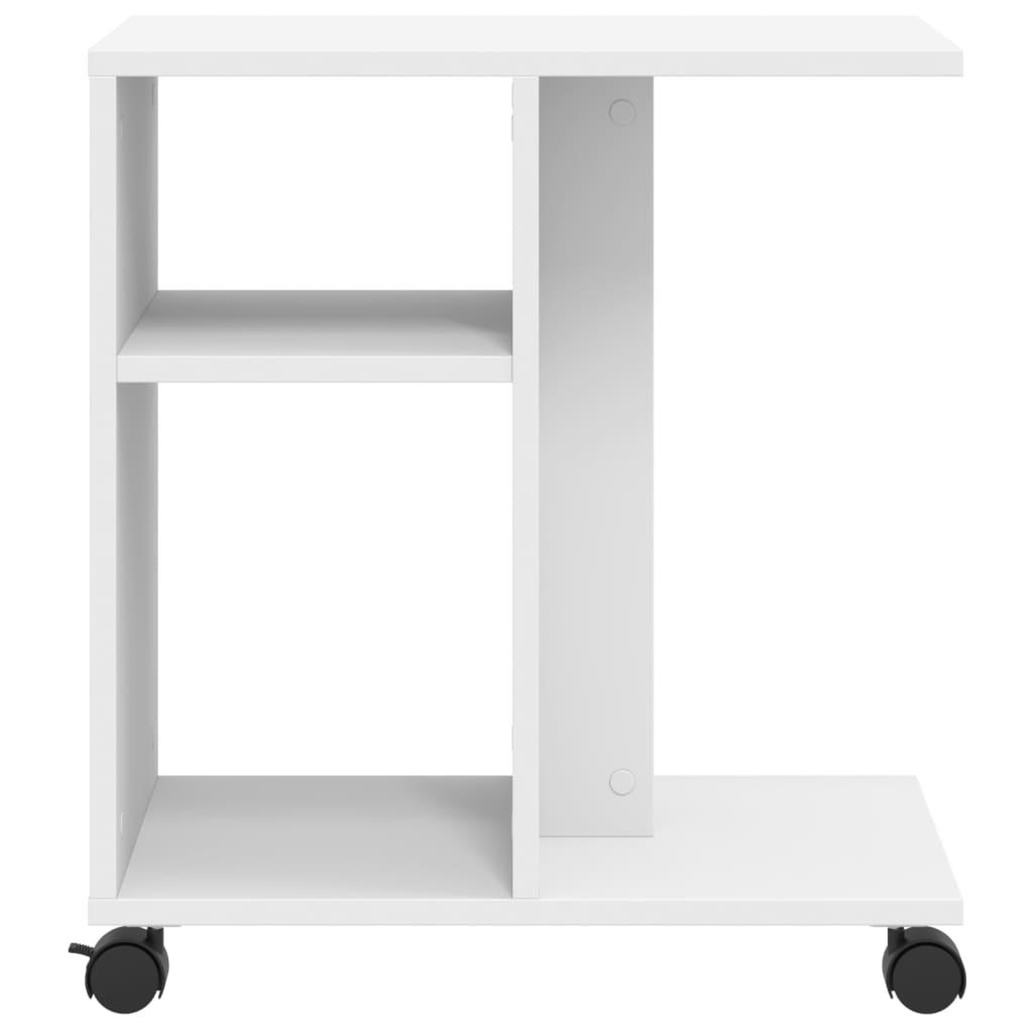 Voir la diapositive 5 : VIDAXL Table d'appoint avec roues blanc 50x30x55 cm bois d'ingenierie