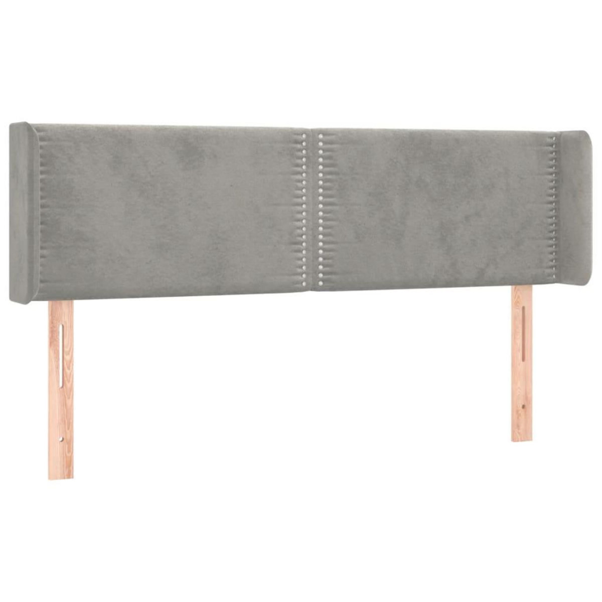 VIDAXL Tete de lit avec oreilles Gris clair 147x16x78/88 cm Velours