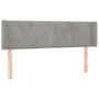 Voir la diapositive 2 : VIDAXL Tete de lit avec oreilles Gris clair 147x16x78/88 cm Velours