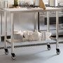 Voir la diapositive 1 : VIDAXL Table de travail de cuisine avec roues 110x55x85 cm inox