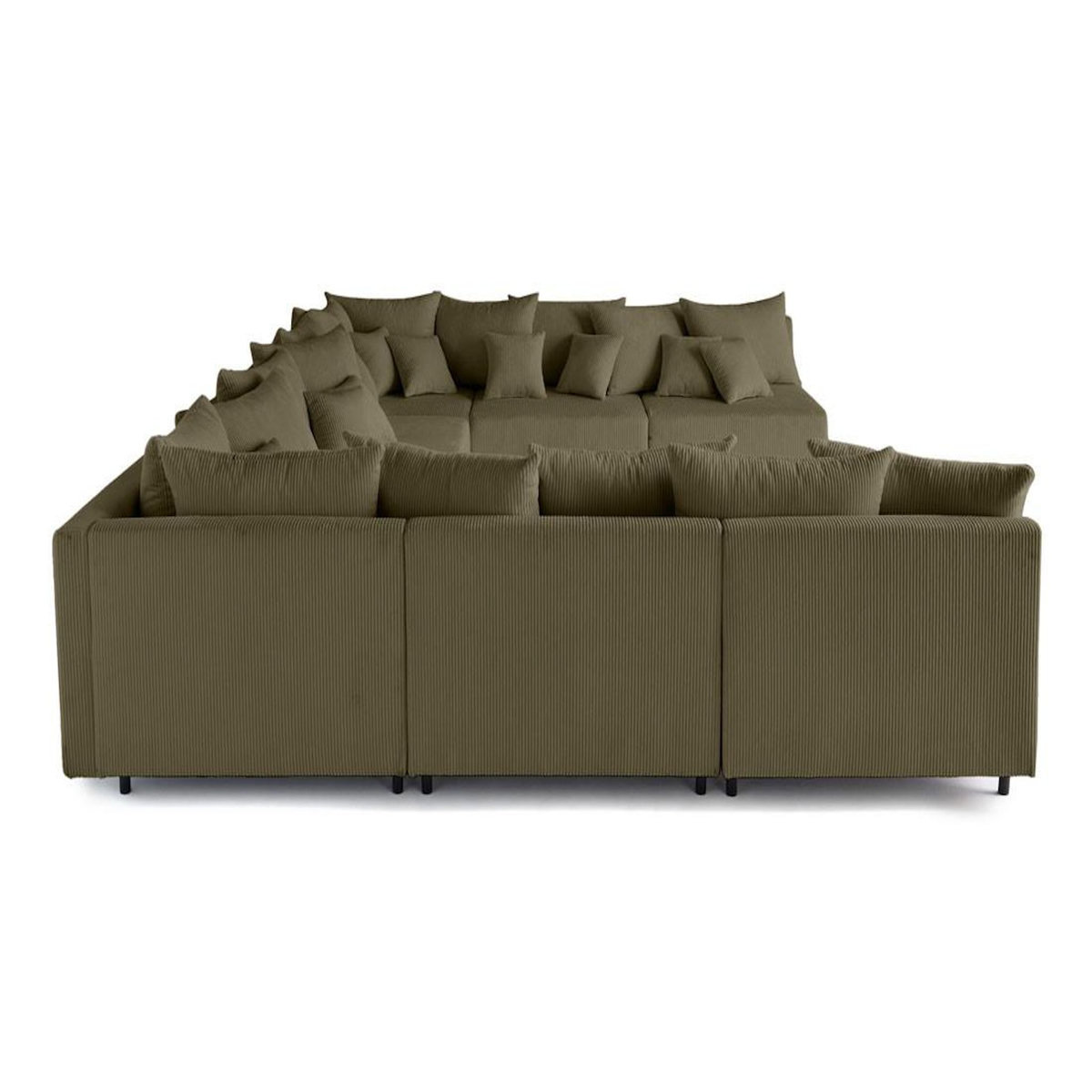 LISA DESIGN Edinburg - canapé modulable panoramique 8 places - en velours côtelé