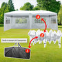 Voir la diapositive 4 : HOMCOM Tonnelle pliante - tente de réception - 3 x 6 m - pavillon chapiteau barnum - 3 cotés démontables - piquets d'ancrage au sol + sac de transport inclus blanc