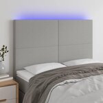 VIDAXL Tete de lit a LED Gris clair 144x5x118/128 cm Tissu