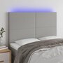 Voir la diapositive 1 : VIDAXL Tete de lit a LED Gris clair 144x5x118/128 cm Tissu