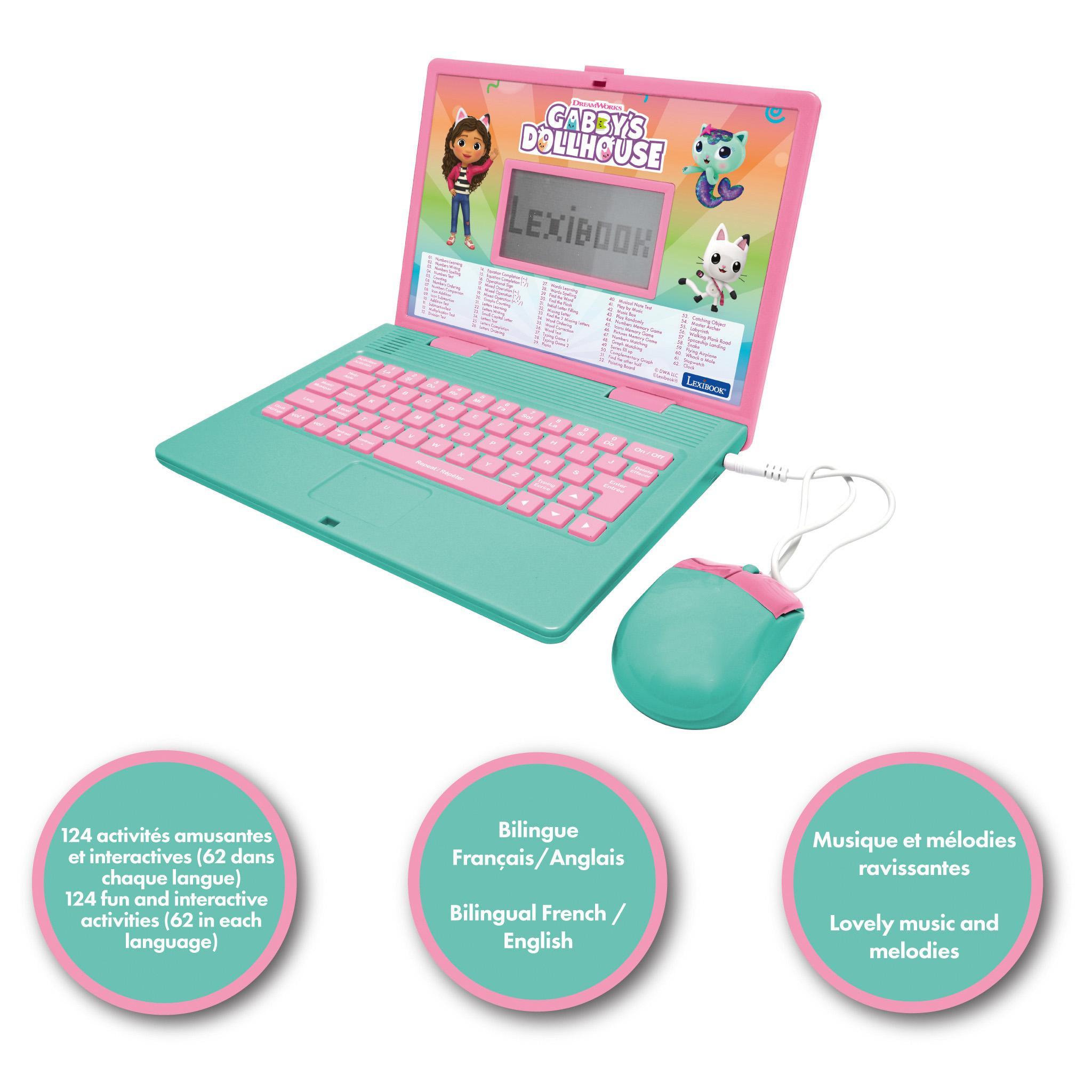 Voir la diapositive 2 : Lexibook Ordinateur portable éducatif bilingue Gabby et la Maison Magique (FR/EN)