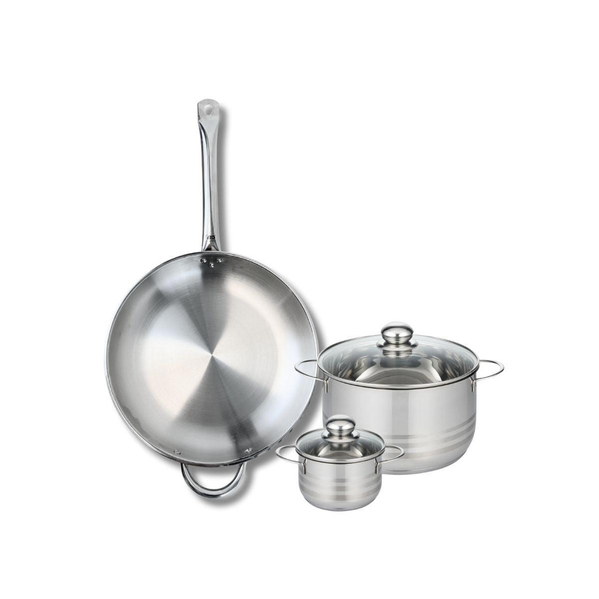 ELO Ensemble de 1 poêle de cuisson 32 cm et 2 faitouts 12 et 20 cm elo profi brillant