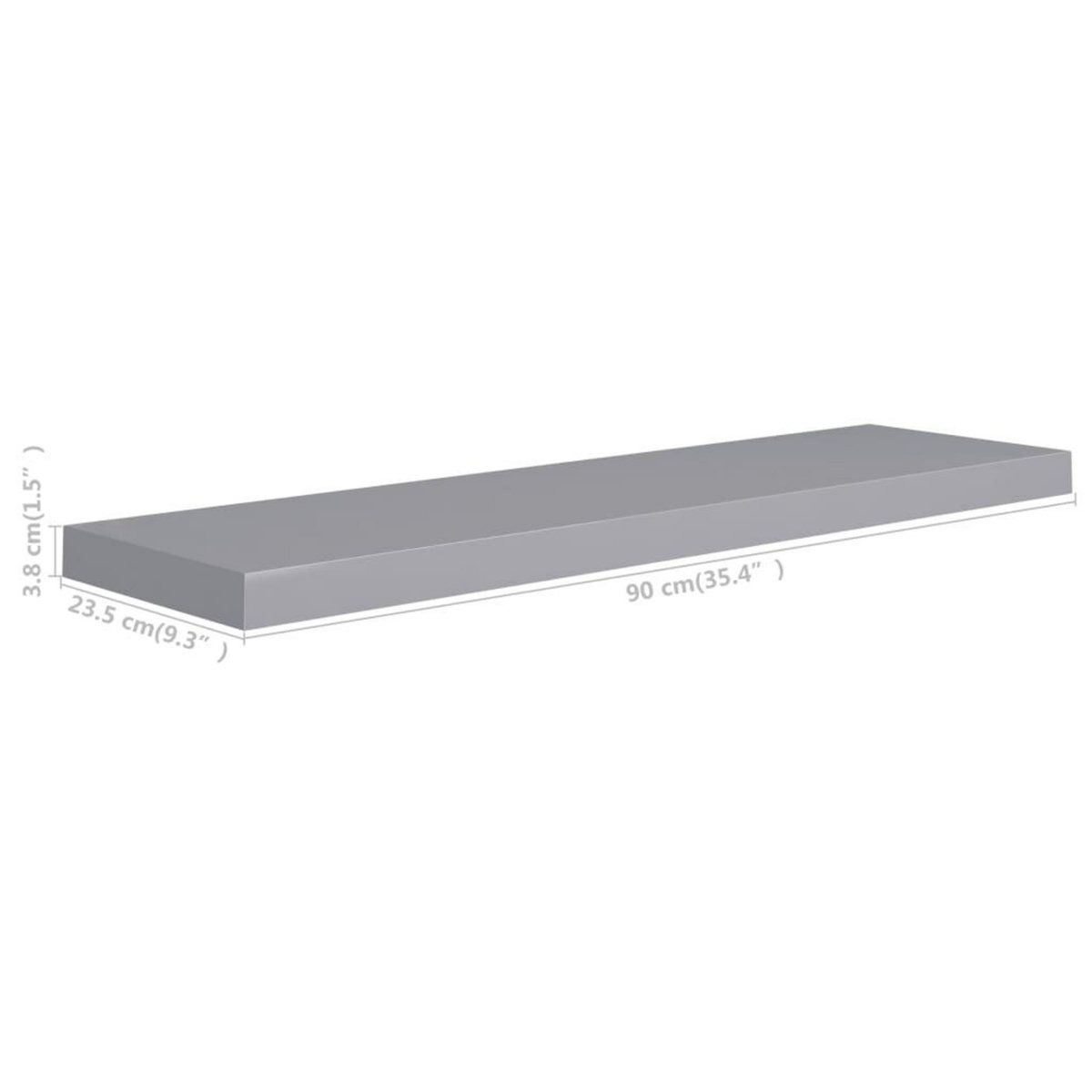 VIDAXL Etageres murales flottantes 2 pcs gris 90x23,5x3,8 cm MDF