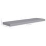 Voir la diapositive 6 : VIDAXL Etageres murales flottantes 2 pcs gris 90x23,5x3,8 cm MDF