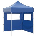 VIDAXL Tente de reception pliable avec 2 parois 2x2 m Acier Bleu