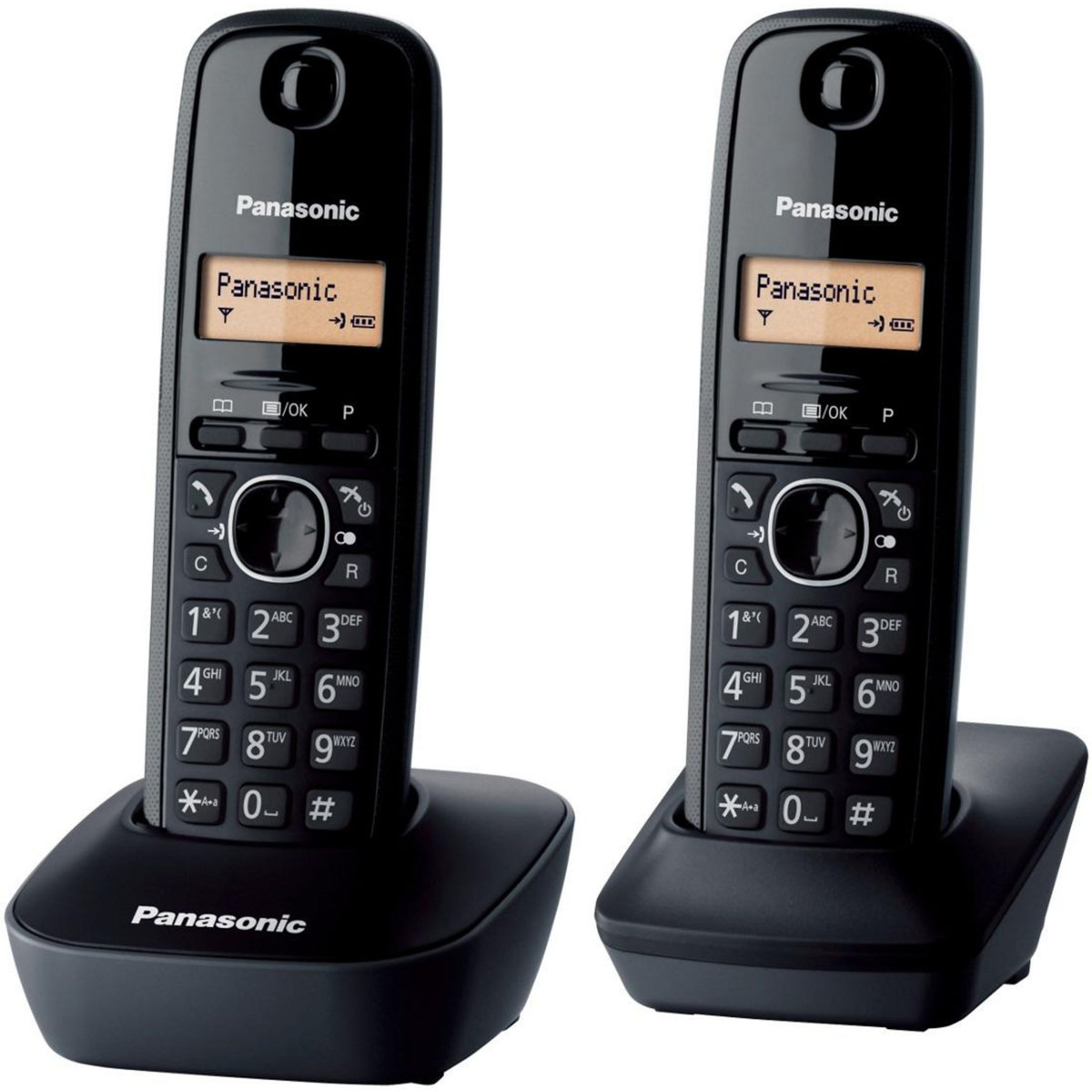 PANASONIC Téléphone sans fil duo dect noir - kx-tg1612frh