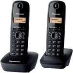 PANASONIC Téléphone sans fil duo dect noir - kx-tg1612frh