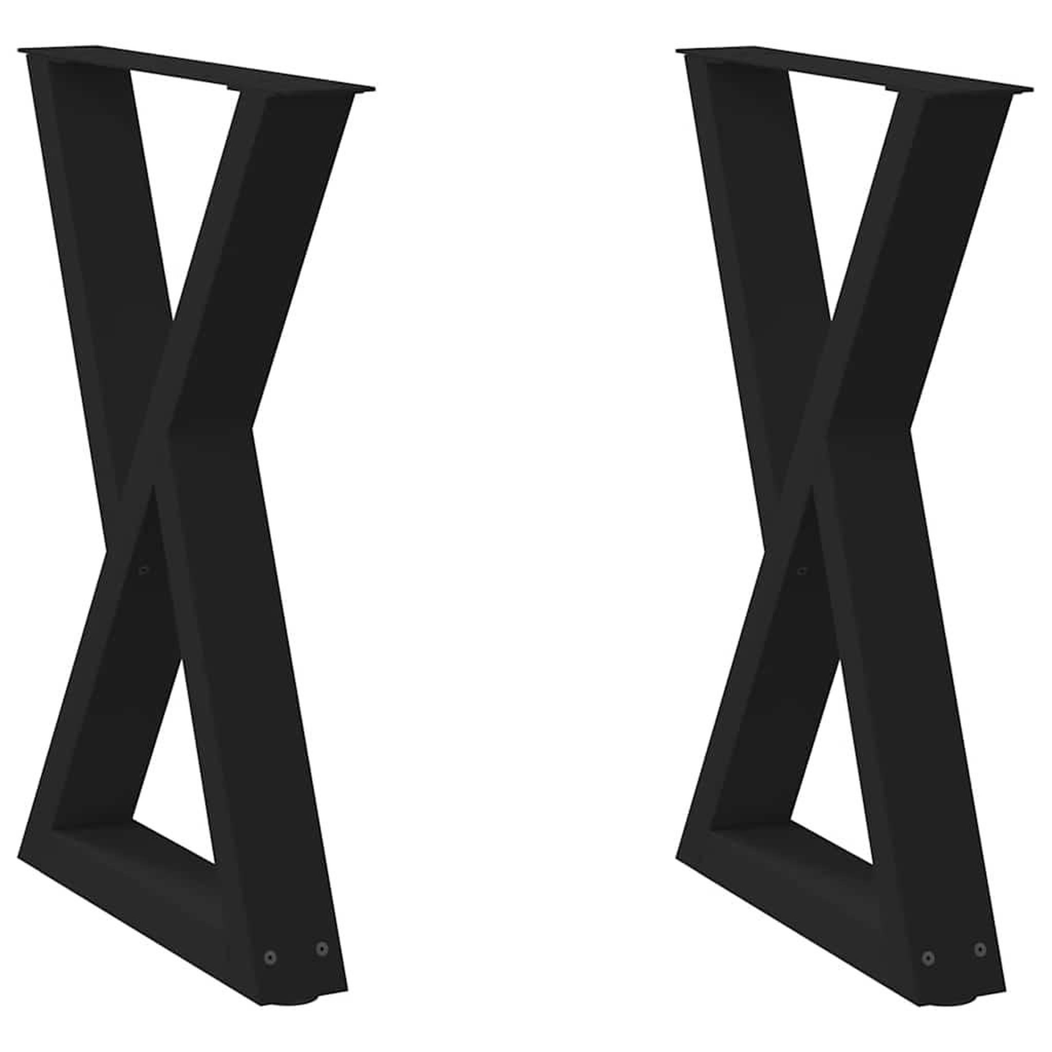 Voir la diapositive 2 : VIDAXL Pieds de table a manger 2 pcs noir 50x(72-73,3) cm
