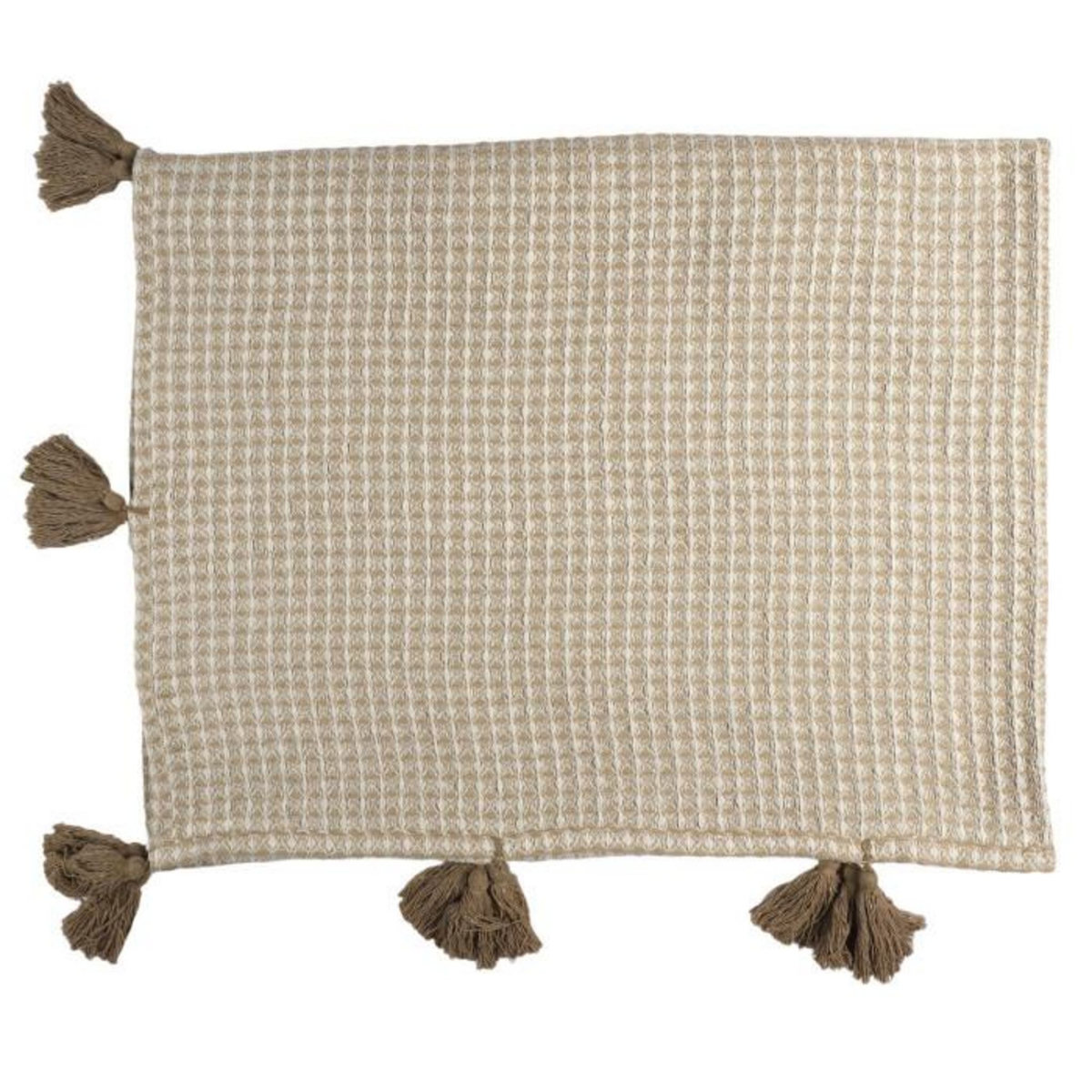 Paris Prix Plaid Nid d'Abeille  Gaufré  125x150cm Beige & Taupe