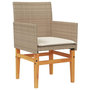 Voir la diapositive 4 : VIDAXL Chaises de jardin coussins lot de 2 beige resine tressee bois