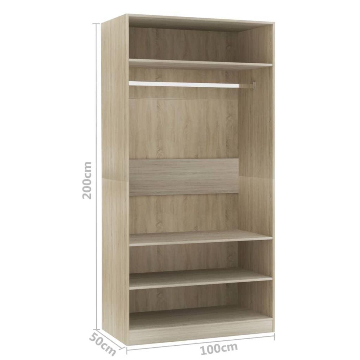 VIDAXL Garde-robe Chene sonoma 100x50x200 cm Bois d'ingenierie