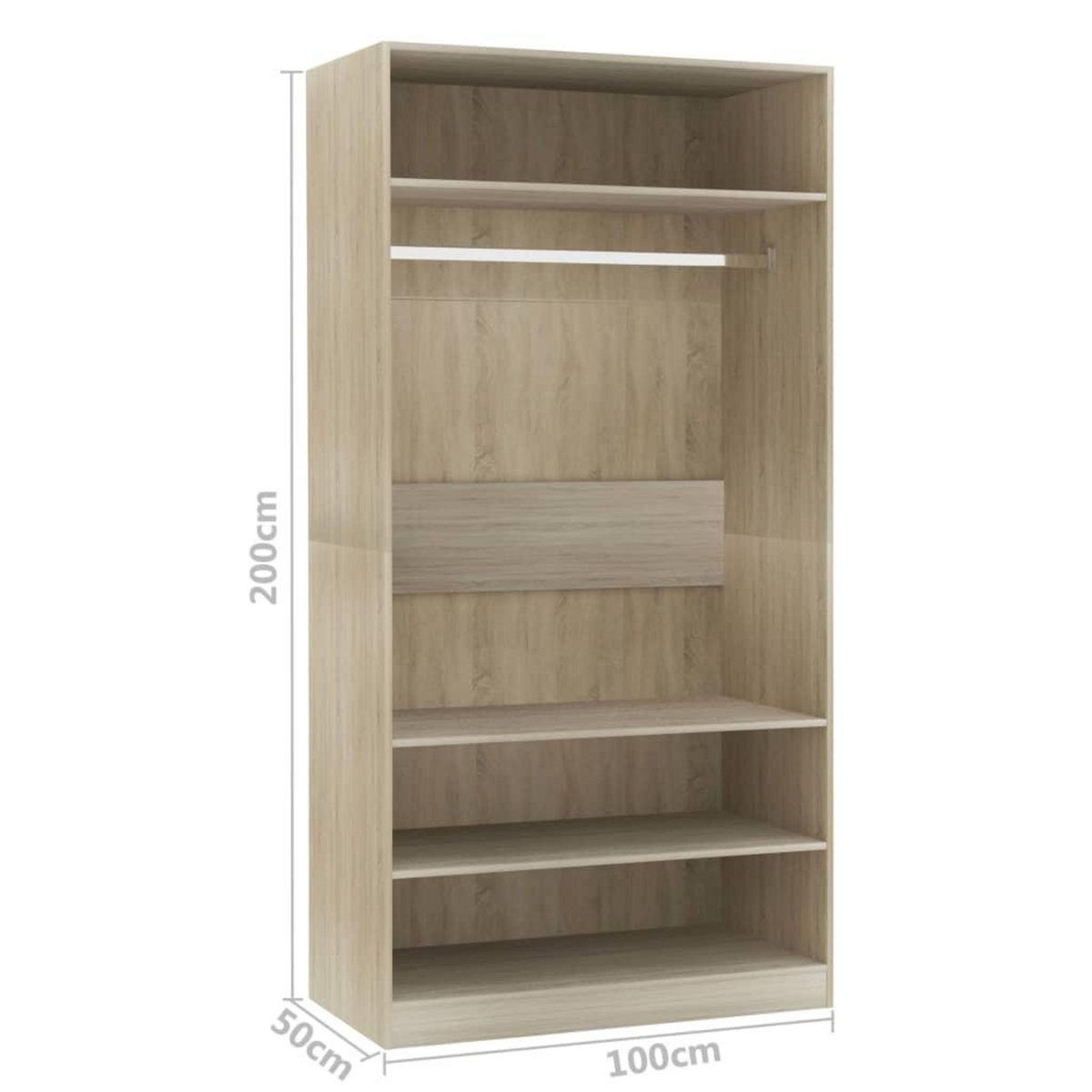 VIDAXL Garde-robe Chene sonoma 100x50x200 cm Bois d'ingenierie