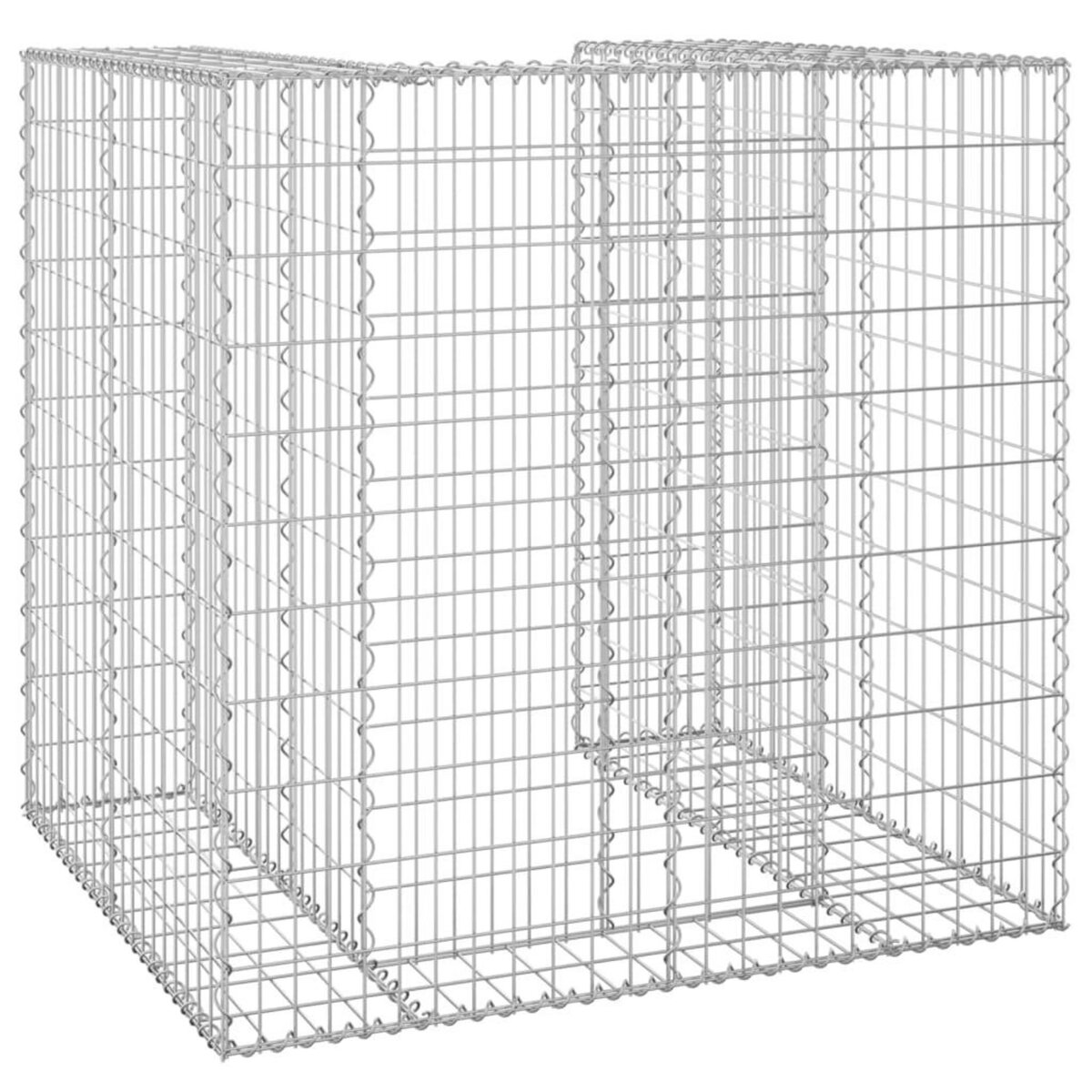VIDAXL Mur en gabion pour poubelle Acier galvanise 110x100x110 cm