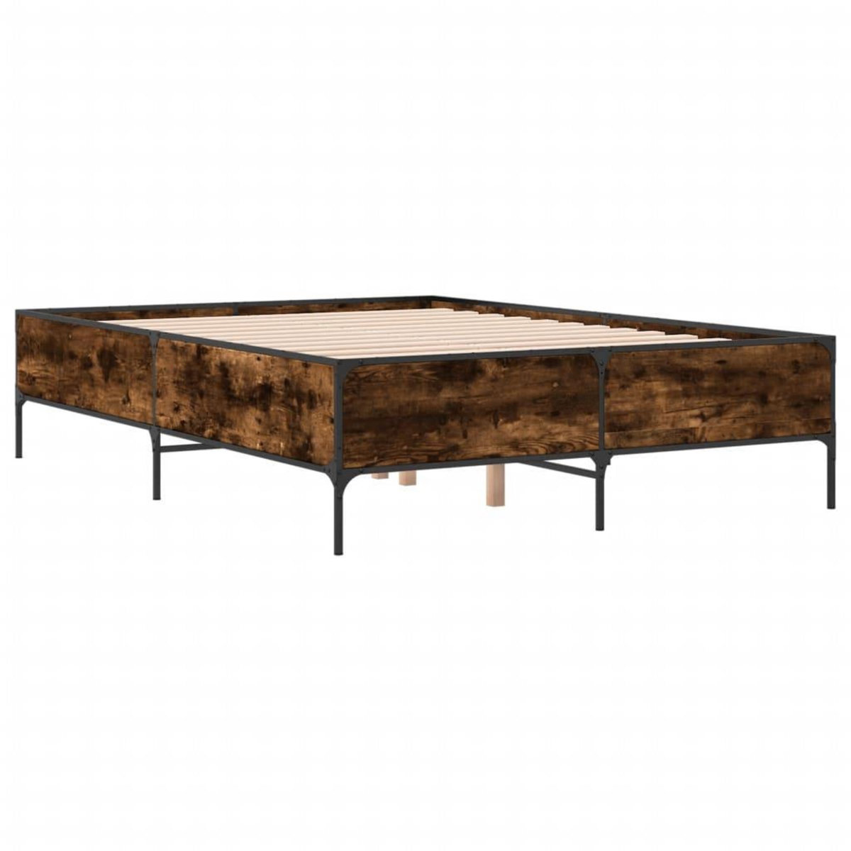 VIDAXL Cadre de lit sans matelas chene fume 140x190 cm